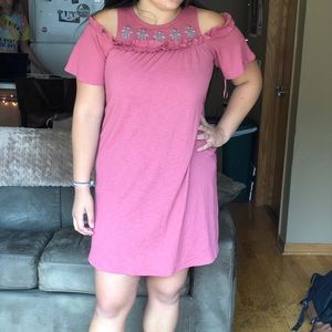 LC Blush Cold Shoulder Dress